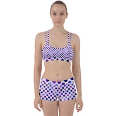 Shades Of Purple Polka Dots Perfect Fit Gym Set by retrotoomoderndesigns