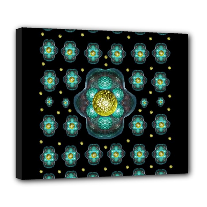 Light And Love Flowers Decorative Deluxe Canvas 24  x 20  (Stretched)