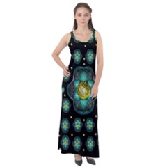 Light And Love Flowers Decorative Sleeveless Velour Maxi Dress by pepitasart