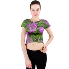 Stratford Garden Phlox Crew Neck Crop Top by Riverwoman