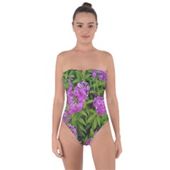 Stratford Garden Phlox Tie Back One Piece Swimsuit by Riverwoman