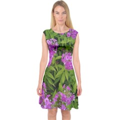 Stratford Garden Phlox Capsleeve Midi Dress by Riverwoman