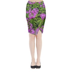 Stratford Garden Phlox Midi Wrap Pencil Skirt by Riverwoman