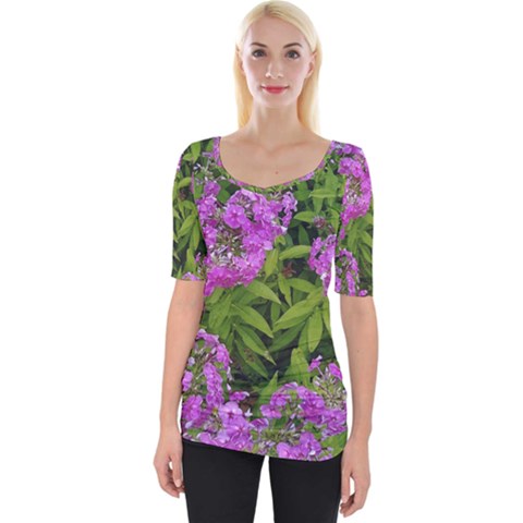 Stratford Garden Phlox Wide Neckline Tee by Riverwoman