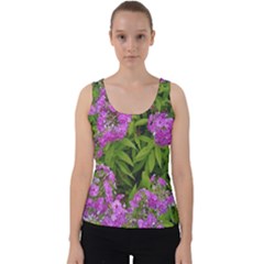 Stratford Garden Phlox Velvet Tank Top by Riverwoman