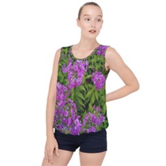 Stratford Garden Phlox Bubble Hem Chiffon Tank Top by Riverwoman