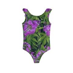 Stratford Garden Phlox Kids  Frill Swimsuit by Riverwoman