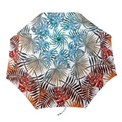 Gradient tropical leaves Folding Umbrellas