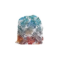 Gradient tropical leaves Drawstring Pouch (Small)