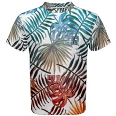 Gradient tropical leaves Men s Cotton Tee