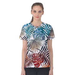 Gradient tropical leaves Women s Cotton Tee