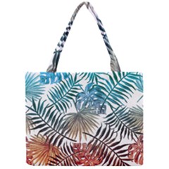 Gradient tropical leaves Mini Tote Bag