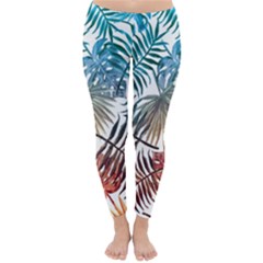 Gradient tropical leaves Classic Winter Leggings