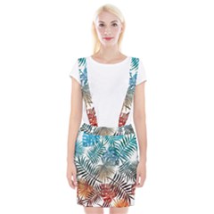 Gradient tropical leaves Braces Suspender Skirt