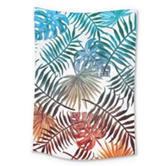 Gradient tropical leaves Large Tapestry