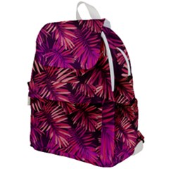 Pink tropical leaves Top Flap Backpack