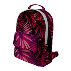 Pink tropical leaves Flap Pocket Backpack (Large)