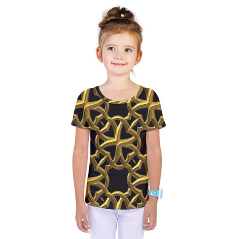 Gold Black Starfish Kids  One Piece Tee by retrotoomoderndesigns