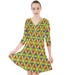 Grammer 9 Quarter Sleeve Front Wrap Dress