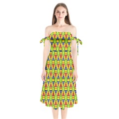 Grammer 9 Shoulder Tie Bardot Midi Dress by ArtworkByPatrick