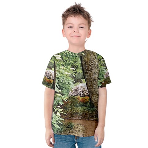 Garden Of The Phoenix Kids  Cotton Tee by Riverwoman