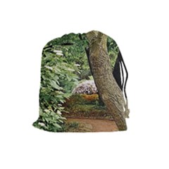 Garden Of The Phoenix Drawstring Pouch (large) by Riverwoman