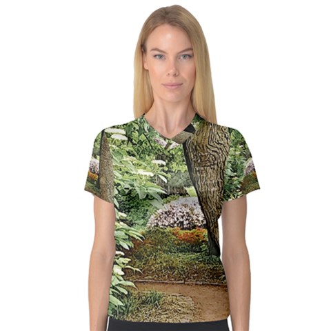 Garden Of The Phoenix V-neck Sport Mesh Tee by Riverwoman