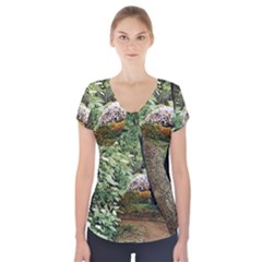 Garden Of The Phoenix Short Sleeve Front Detail Top by Riverwoman