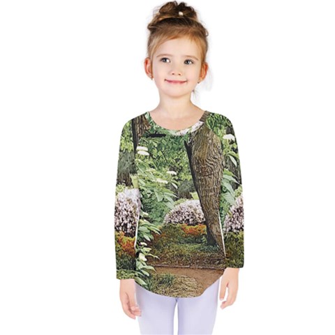 Garden Of The Phoenix Kids  Long Sleeve Tee by Riverwoman