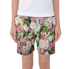 Pastel Pink Roses Women s Basketball Shorts by retrotoomoderndesigns