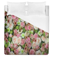 Pastel Pink Roses Duvet Cover (queen Size) by retrotoomoderndesigns