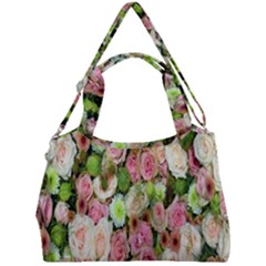 Pastel Pink Roses Double Compartment Shoulder Bag