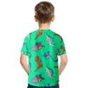 Dinosaurs - Aqua Green Kids  Sport Mesh Tee View2