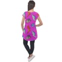 Dinosaurs - Fuchsia Cap Sleeve High Low Top View2