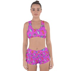 Dinosaurs - Fuchsia Racerback Boyleg Bikini Set by WensdaiAmbrose