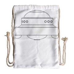 Alien Space Ufo Extraterrestrial Drawstring Bag (large) by Wegoenart