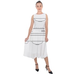 Alien Space Ufo Extraterrestrial Midi Tie-back Chiffon Dress by Wegoenart