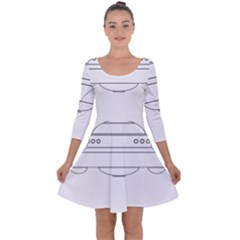 Alien Space Ufo Extraterrestrial Quarter Sleeve Skater Dress by Wegoenart