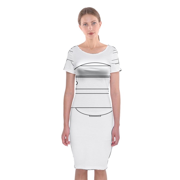 Alien Space Ufo Extraterrestrial Classic Short Sleeve Midi Dress