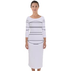 Alien Space Ufo Extraterrestrial Quarter Sleeve Midi Bodycon Dress by Wegoenart