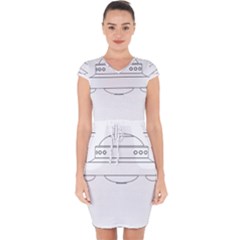 Alien Space Ufo Extraterrestrial Capsleeve Drawstring Dress  by Wegoenart