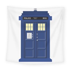 Tardis Doctor Who Time Travel Square Tapestry (large) by Wegoenart