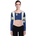 Tardis Doctor Who Time Travel Velvet Long Sleeve Crop Top View1