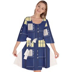 Tardis Doctor Who Time Travel Velour Kimono Dress