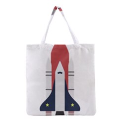 Planet Planets Rocket Shuttle Grocery Tote Bag by Wegoenart