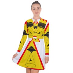 Sign Road Road Sign Traffic Long Sleeve Panel Dress by Wegoenart