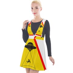 Sign Road Road Sign Traffic Plunge Pinafore Velour Dress by Wegoenart