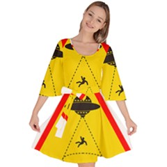 Sign Road Road Sign Traffic Velour Kimono Dress by Wegoenart