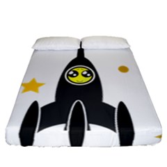 Spacecraft Star Emoticon Travel Fitted Sheet (queen Size) by Wegoenart