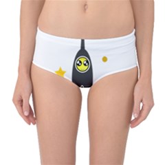 Spacecraft Star Emoticon Travel Mid-waist Bikini Bottoms by Wegoenart